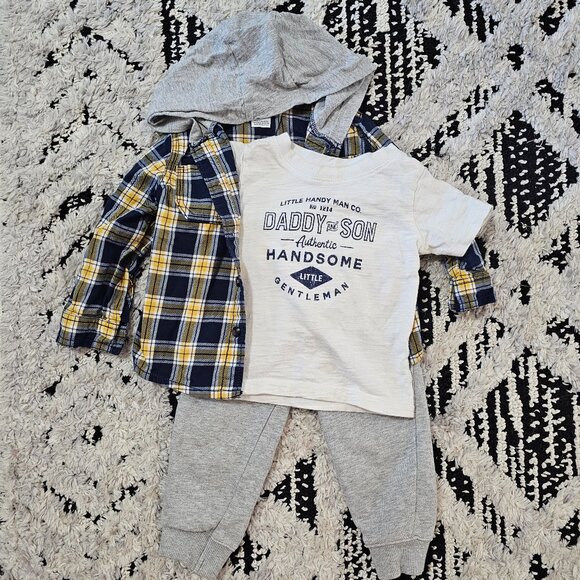 Carter's Baby Boy 3 Piece Long Sleeve Pants Set 18M - Picture 1 of 10